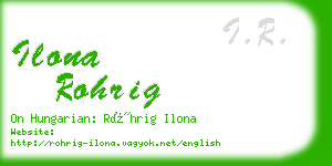 ilona rohrig business card